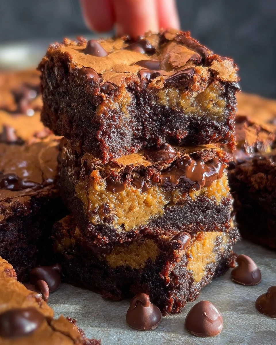 Delicious homemade brookies combining brownies and cookies for a sweet treat.