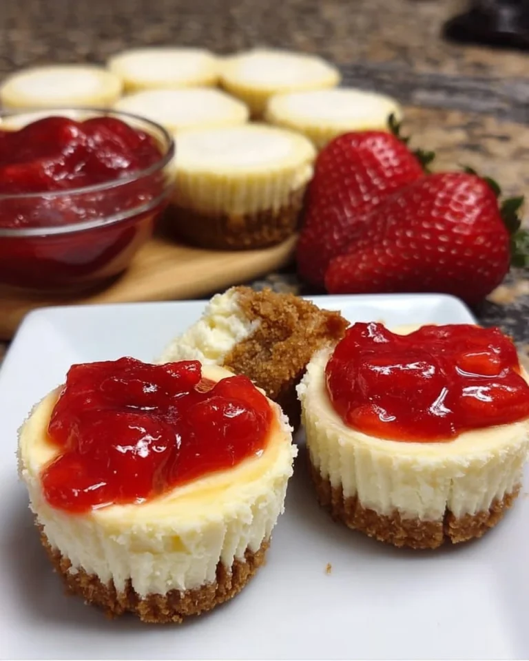 Delicious easy mini cheesecakes on a platter for dessert