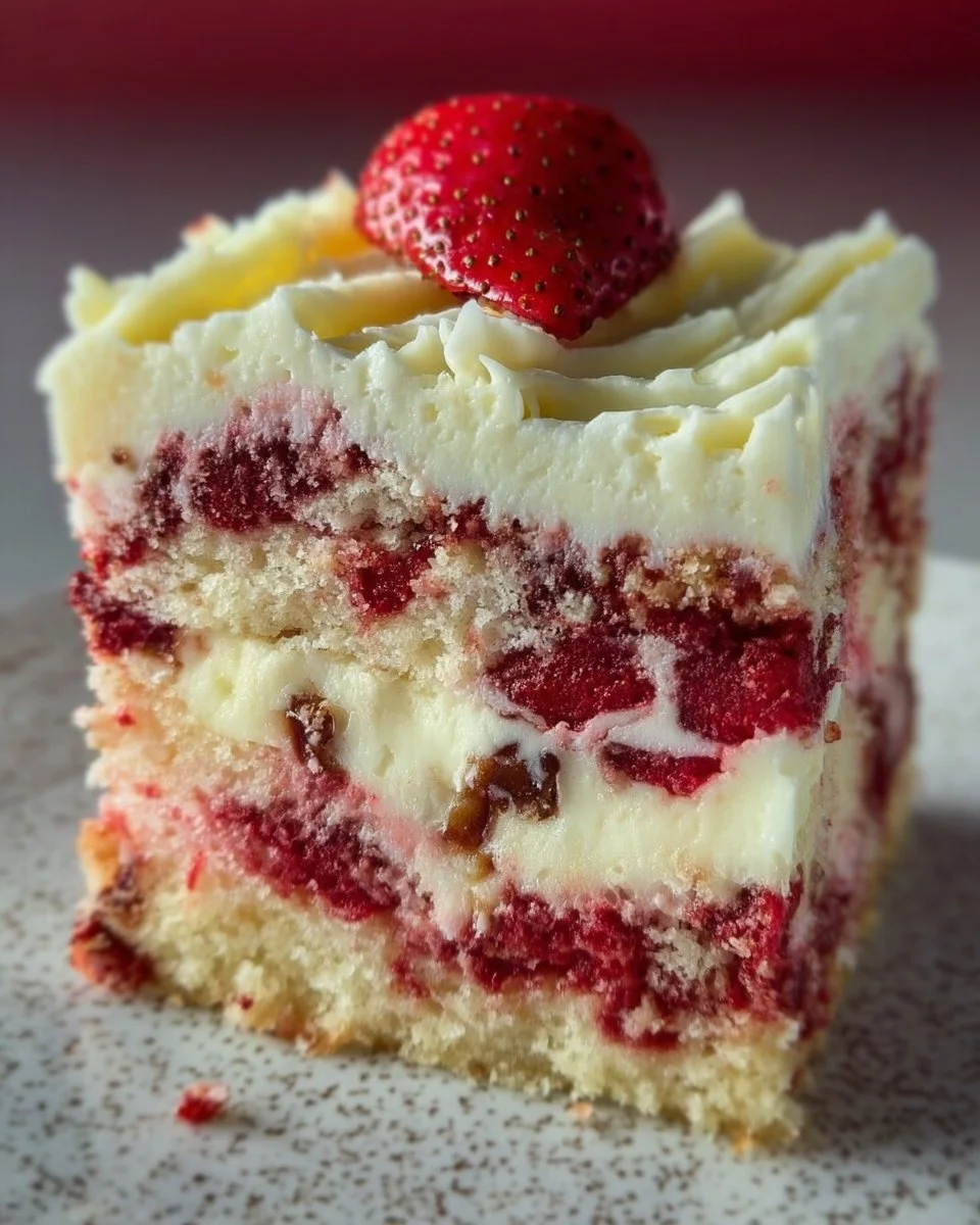 Strawberry Earthquake Cake