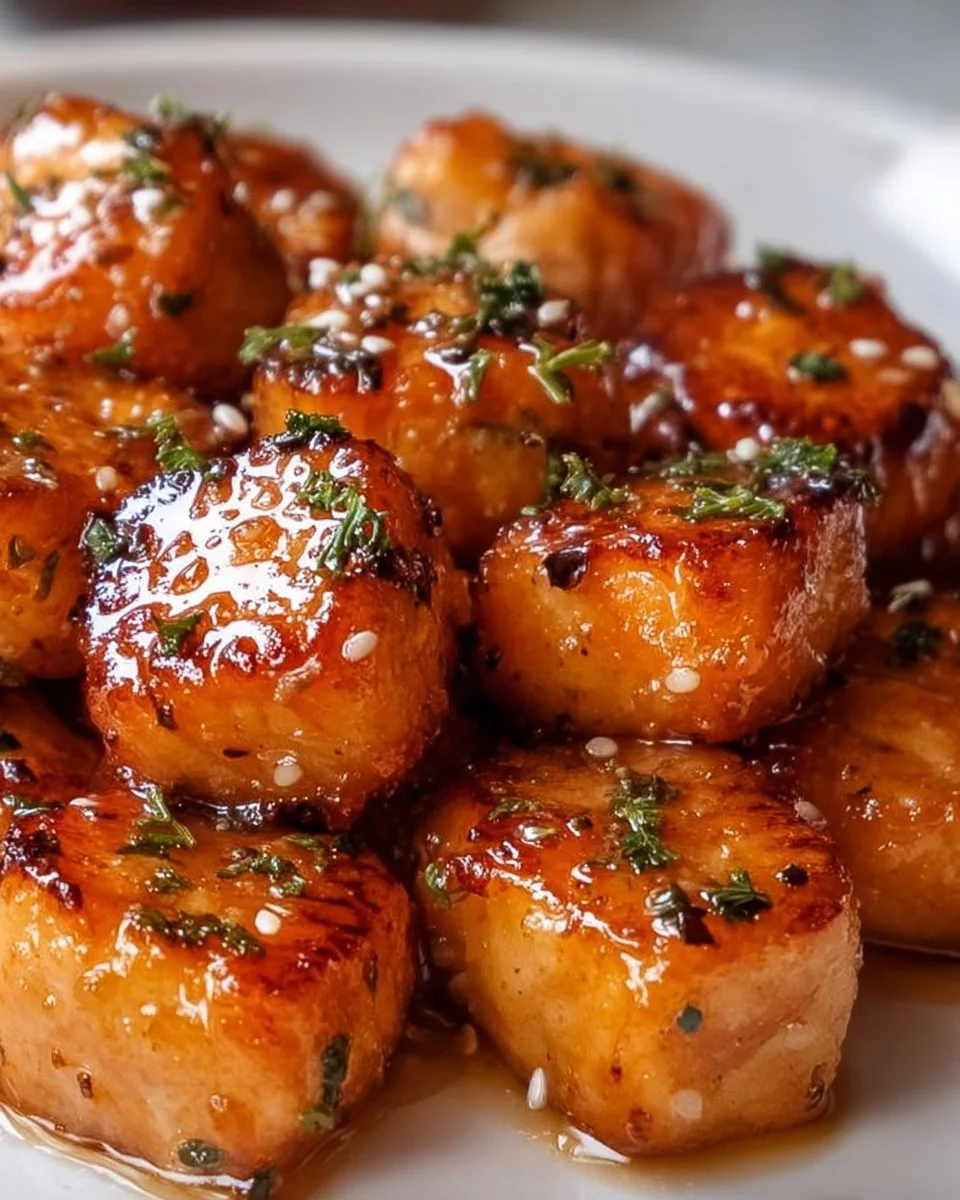 Air Fryer Honey Garlic Salmon Bites