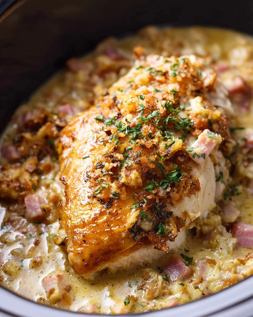 Slow Cooker Chicken Cordon Bleu