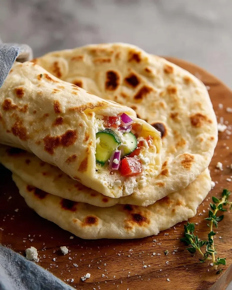 Crispy Greek yogurt wraps filled with fresh ingredients on a wooden table.