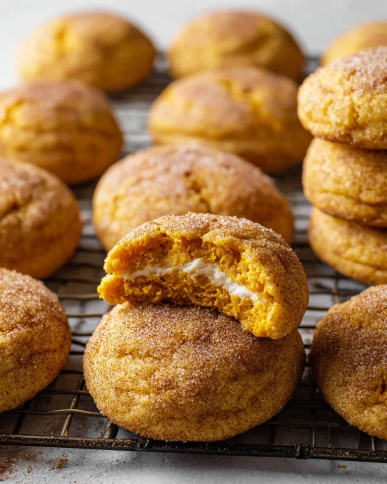 Delicious Pumpkin Cheesecake Snickerdoodles on a plate, perfect fall dessert.