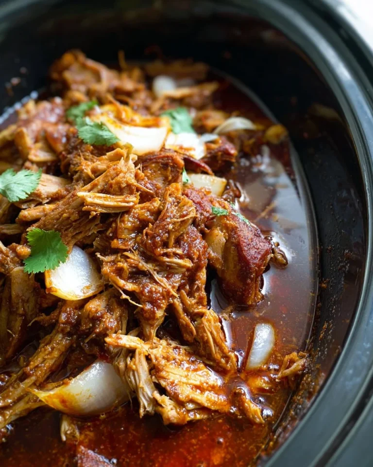 Slow cooker chipotle BBQ pulled pork served on a platter with toppings.