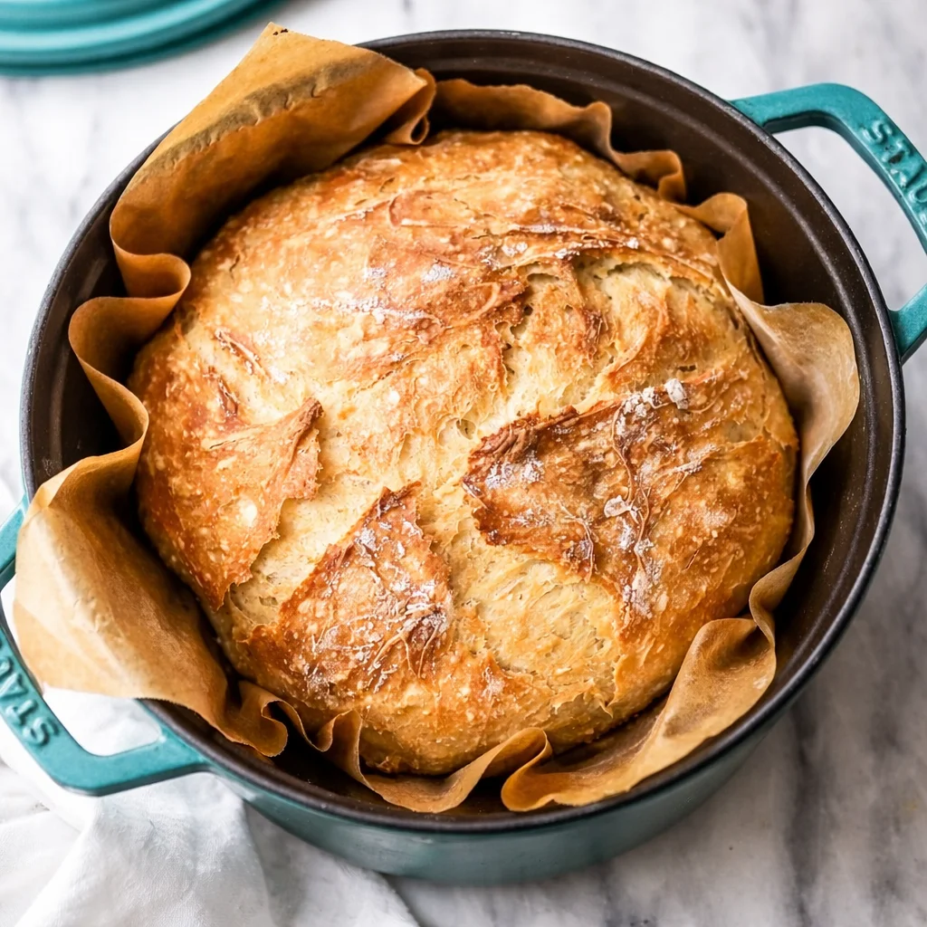 Homemade Artisan Bread with a crispy crust and soft interior, easy recipe.
