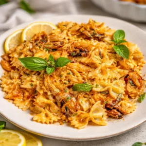 Delicious Caremalized Onion Pasta with rich flavors and a creamy texture