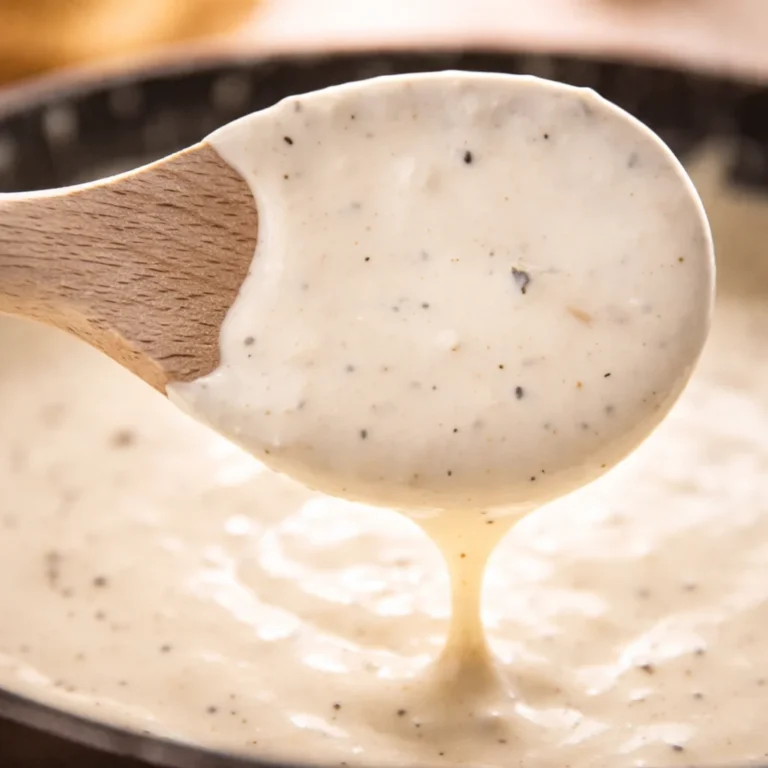 Homemade Alfredo sauce with pasta and fresh ingredients