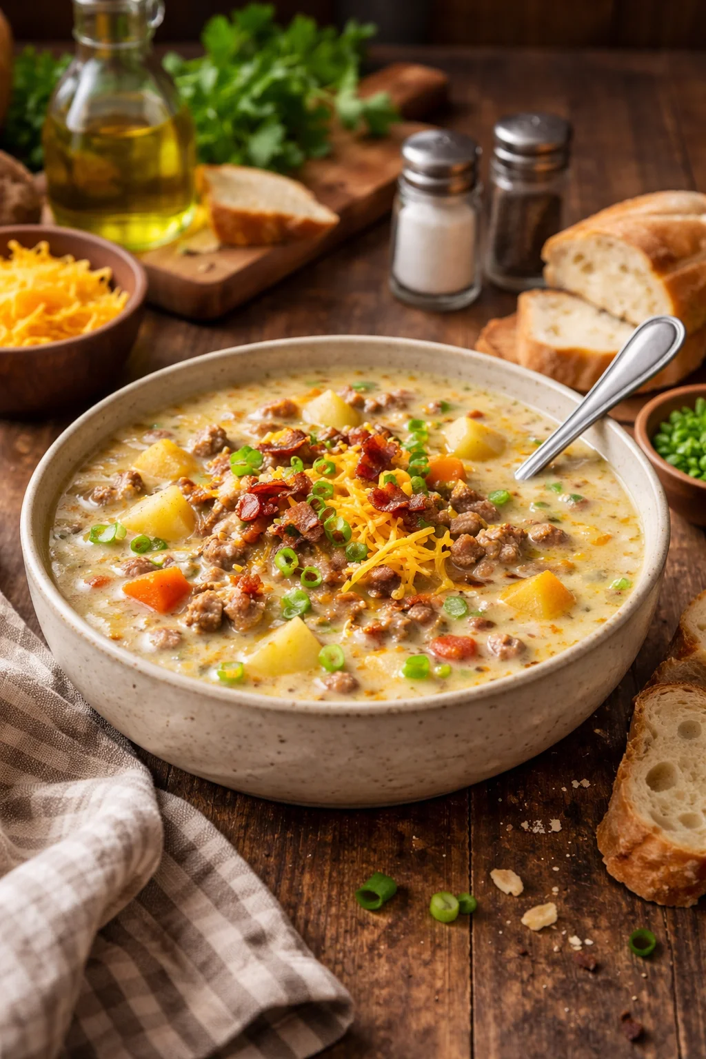 Crock Pot Cheeseburger Soup
