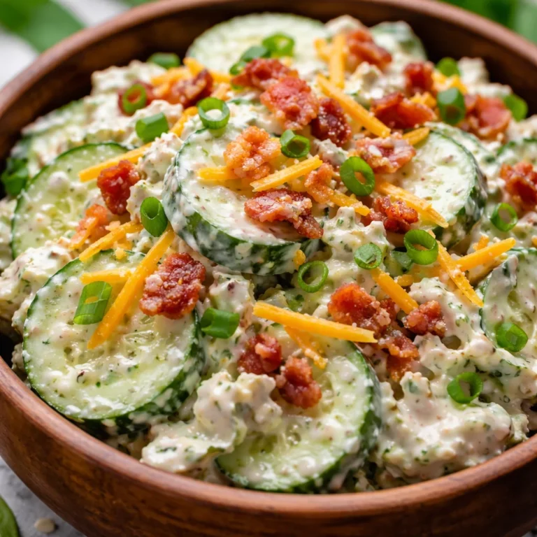 Easy Cucumber Ranch Crack Salad with crispy bacon, cucumbers, and creamy ranch dressing.