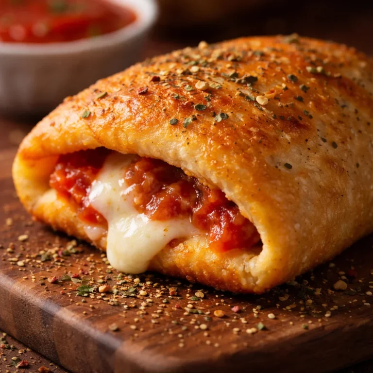 Delicious homemade pizza pockets filled with cheese and pepperoni for kids.