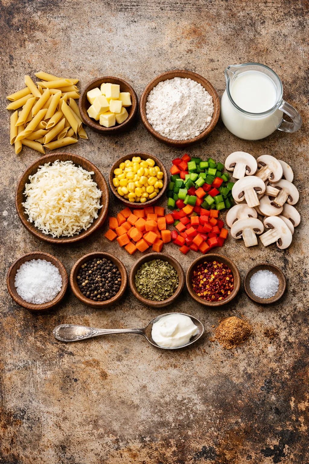 White sauce pasta with vegetables